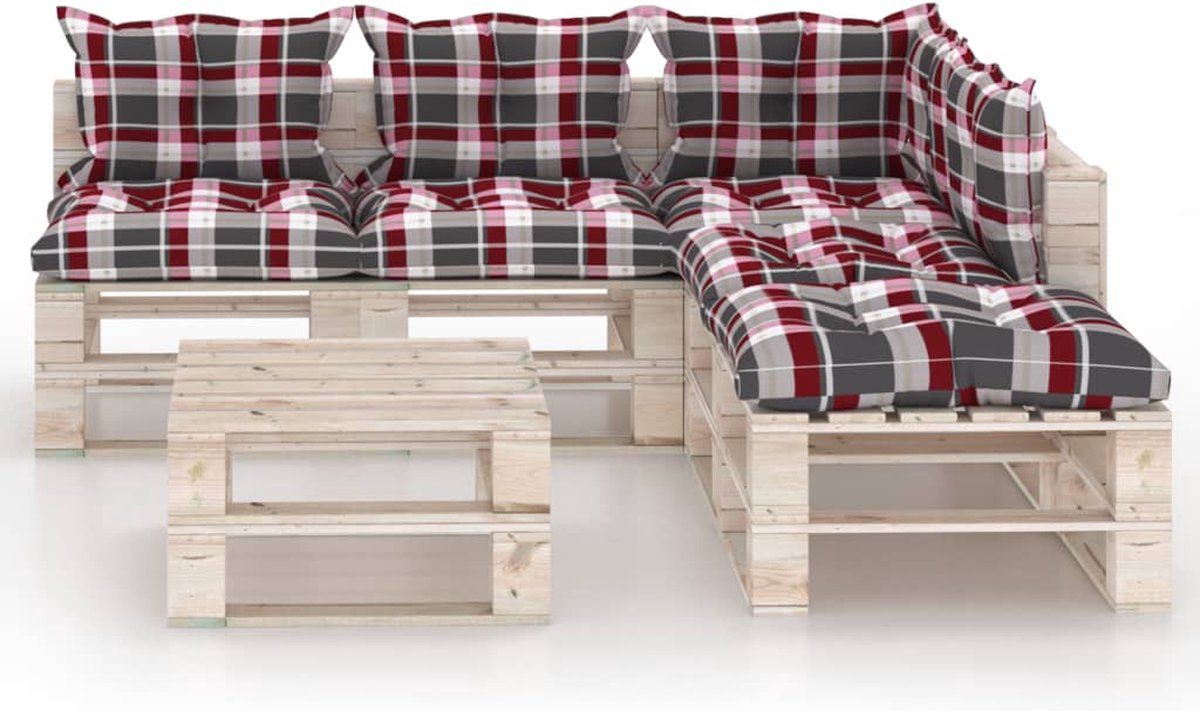 Vidaxl 6-delige Loungeset Met Kussens Pallet Grenenhout