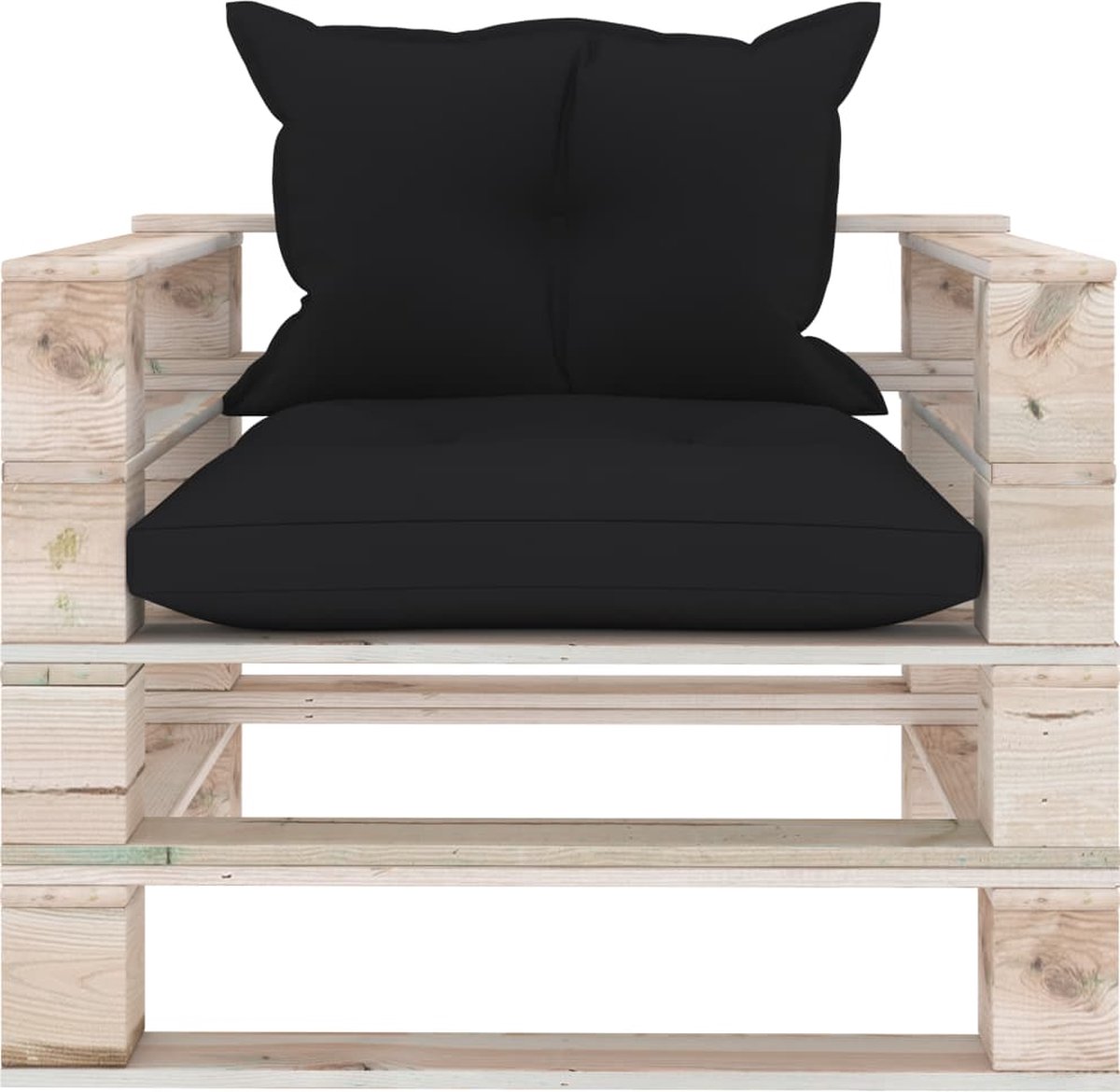 Vidaxl 6-delige Loungeset Met Kussens Pallet Grenenhout - Zwart