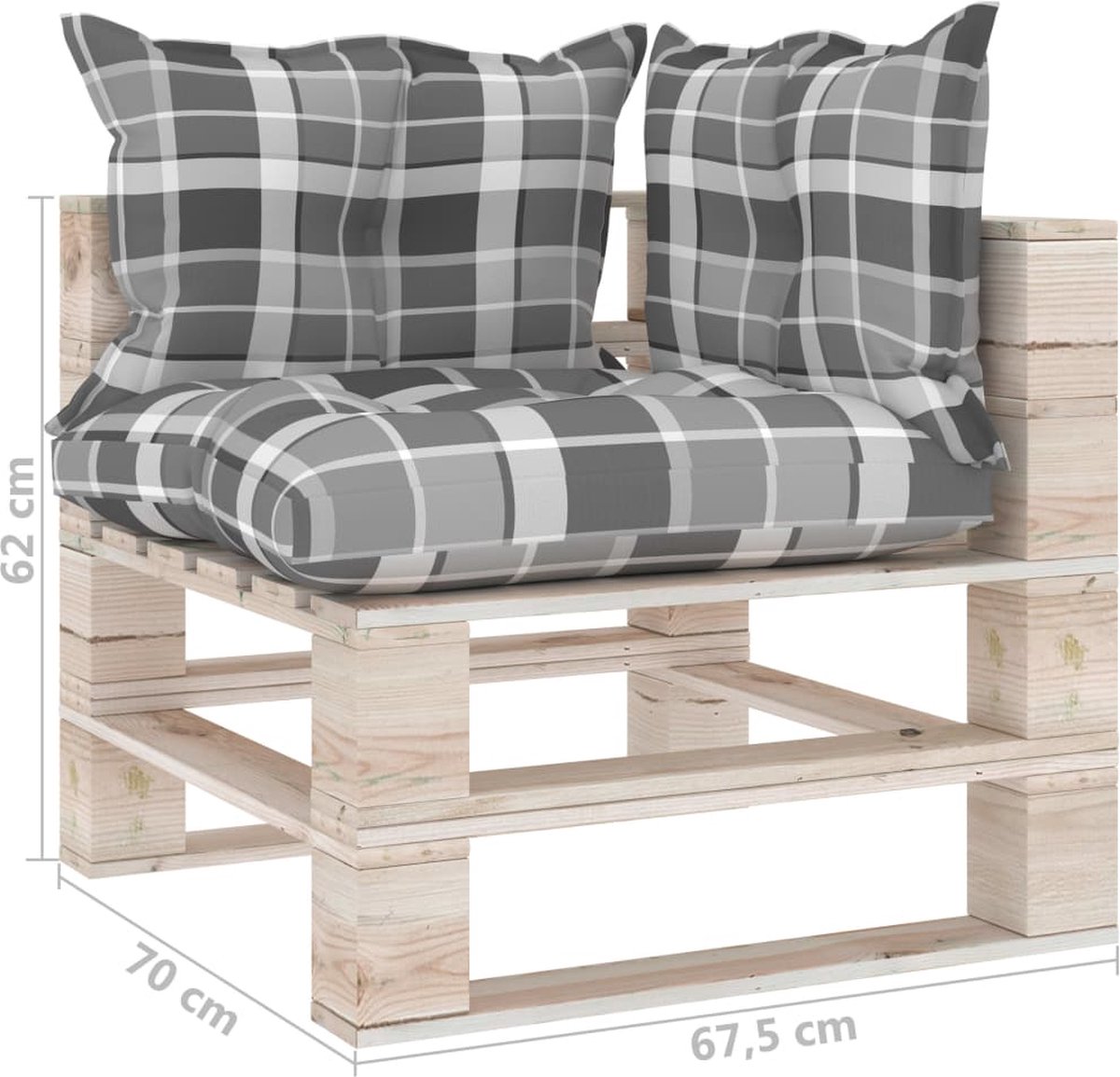 Vidaxl 6-delige Loungeset Met Kussens Pallet Grenenhout - Zwart