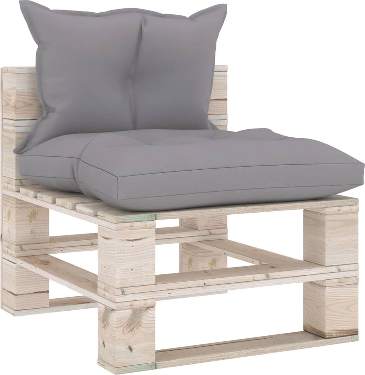 Vidaxl 9-delige Loungeset Met Kussens Pallet Grenenhout - Grijs