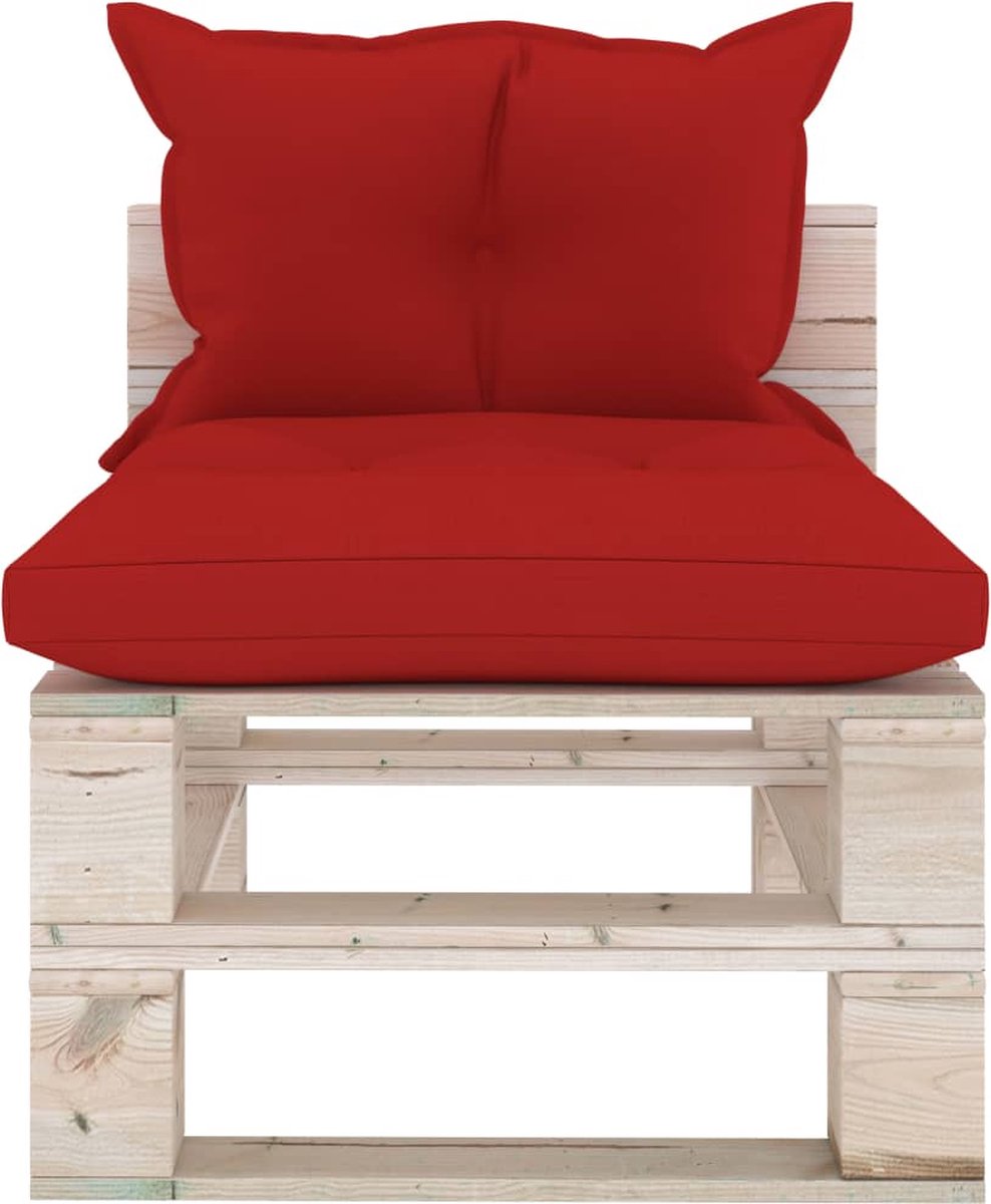 Vidaxl 8-delige Loungeset Met Kussens Pallet Grenenhout - Rood