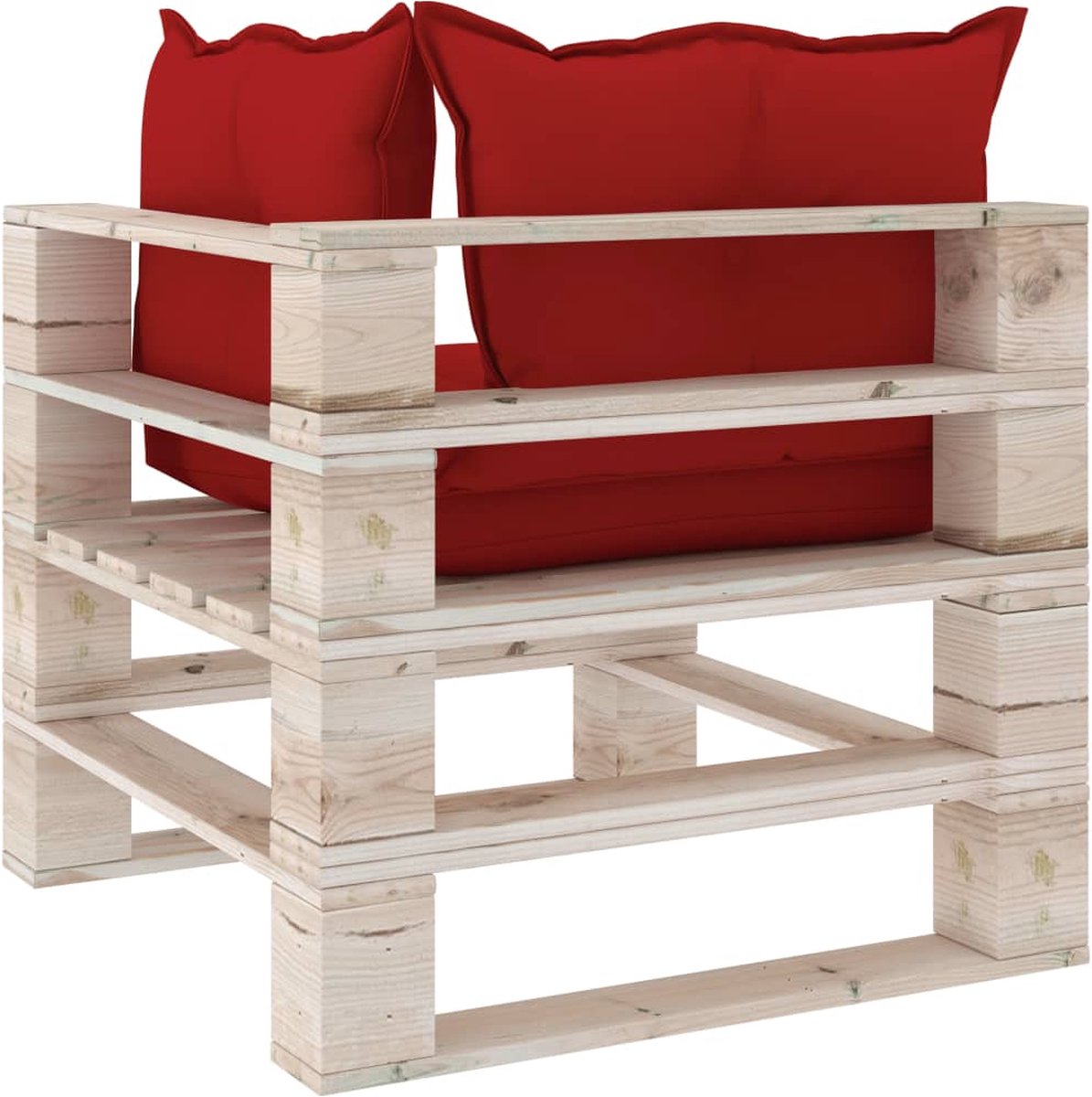 Vidaxl 8-delige Loungeset Met Kussens Pallet Grenenhout - Rood