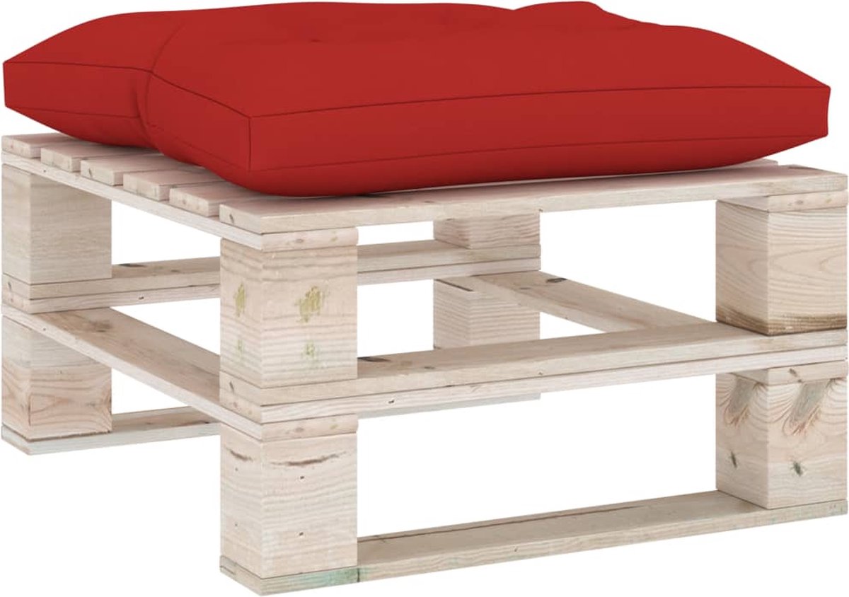 Vidaxl 8-delige Loungeset Met Kussens Pallet Grenenhout - Rood