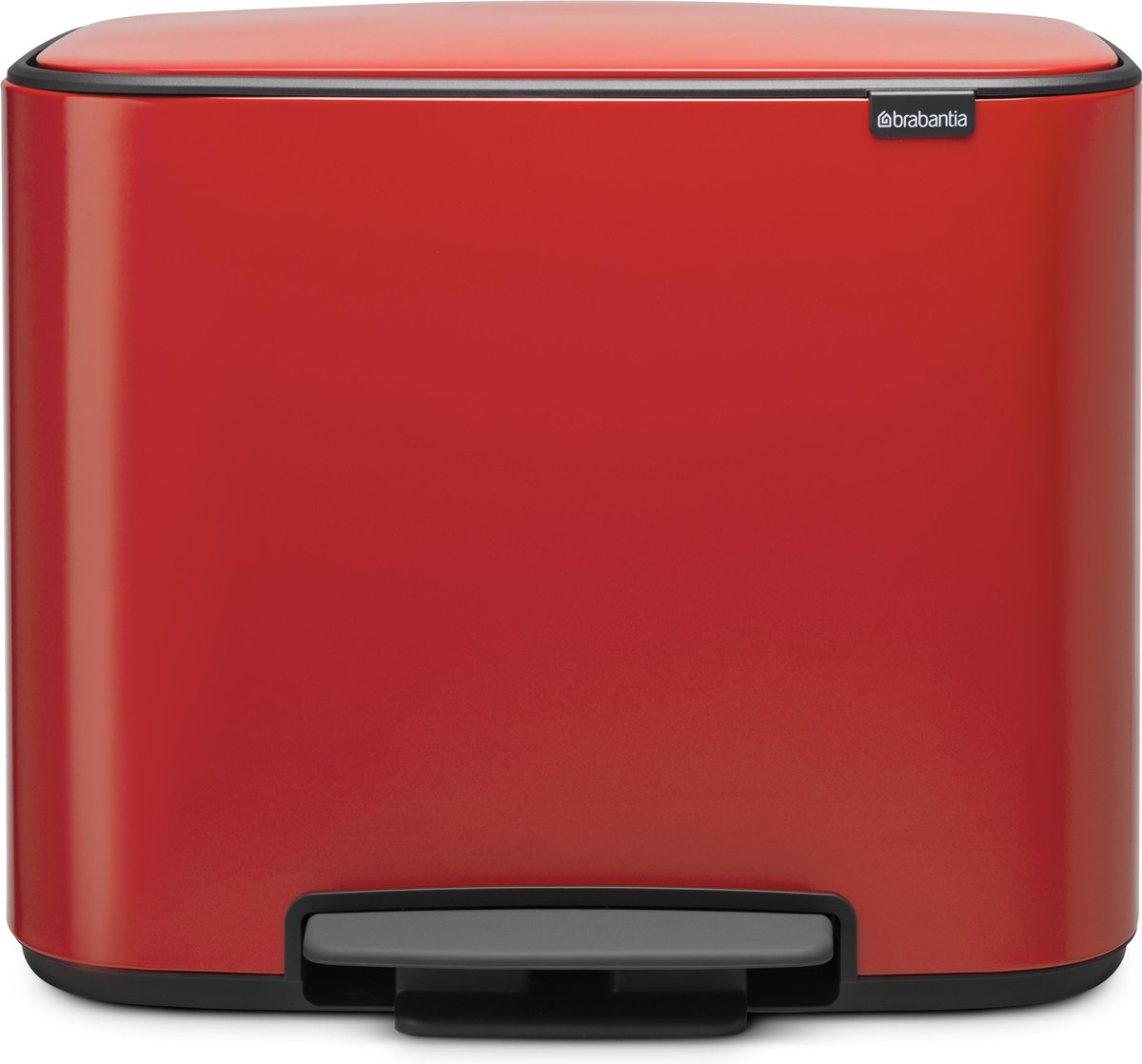 Brabantia Bo Pedaalemmer 3 X 11 Liter Met 3 Kunststof Binnenemmers - Passion Red - Rood