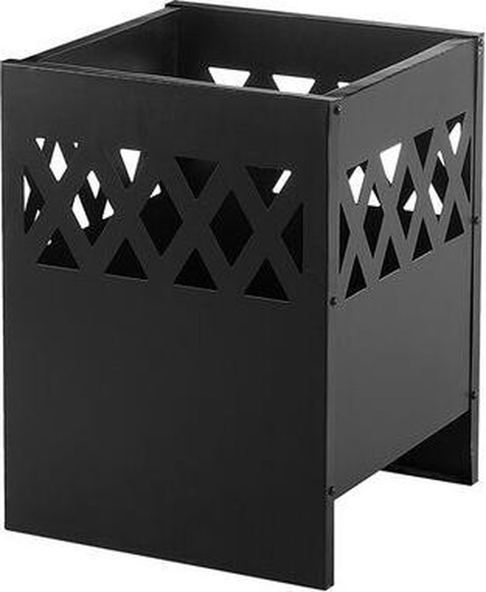 Beliani Shiga Vuurkorf Staal 40 X 40 Cm - Zwart