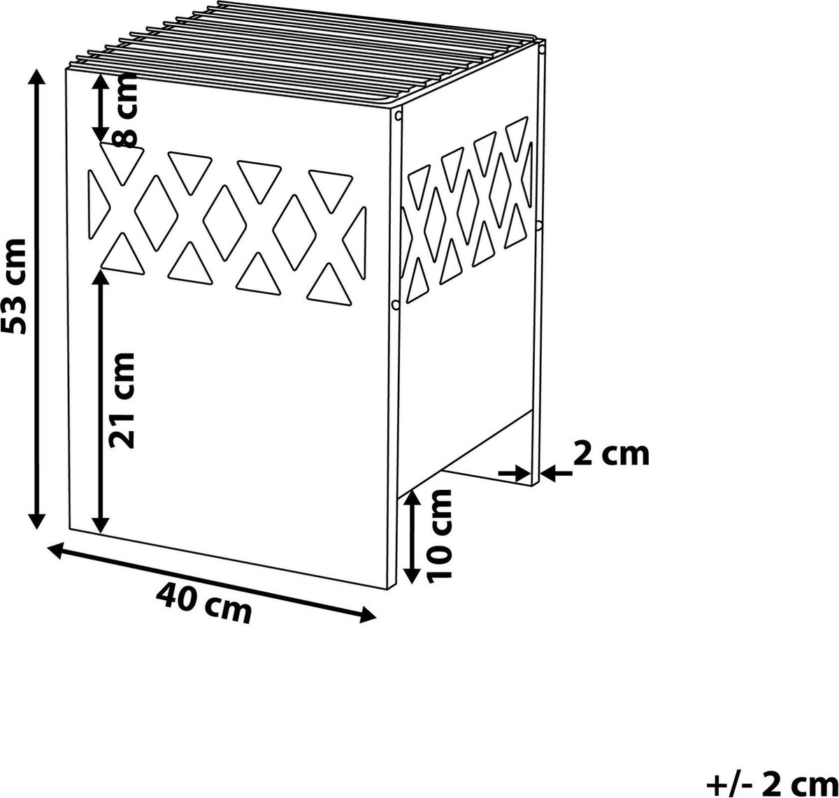 Beliani Shiga Vuurkorf Staal 40 X 40 Cm - Zwart