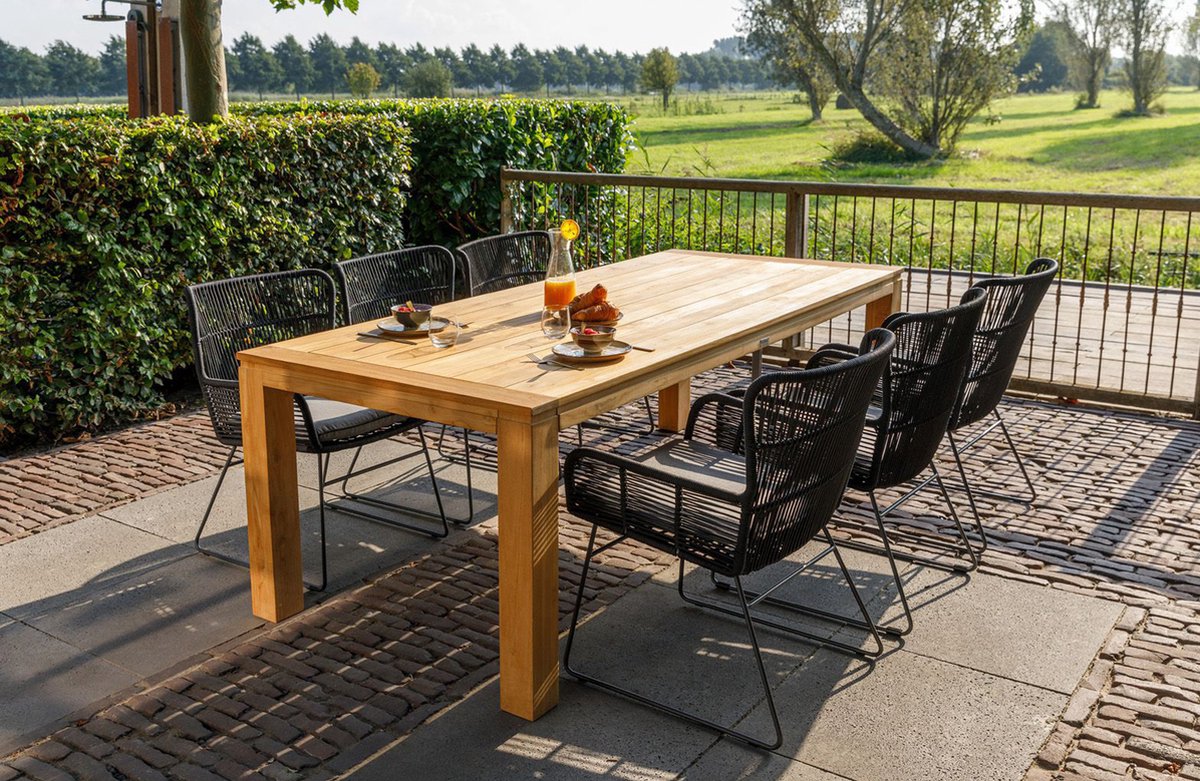 Exotan Stella FSC Teak Tuintafel 220 x 100 cm - Bruin