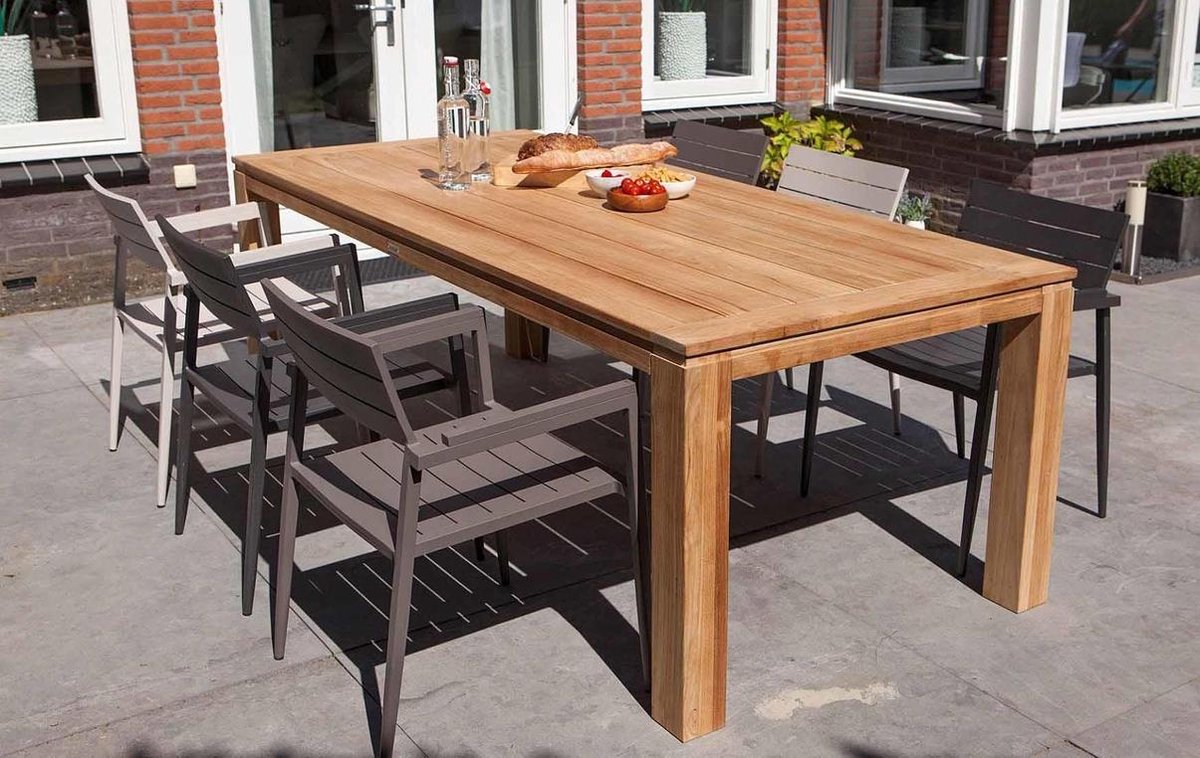 Exotan Stella FSC Teak Tuintafel 220 x 100 cm - Bruin