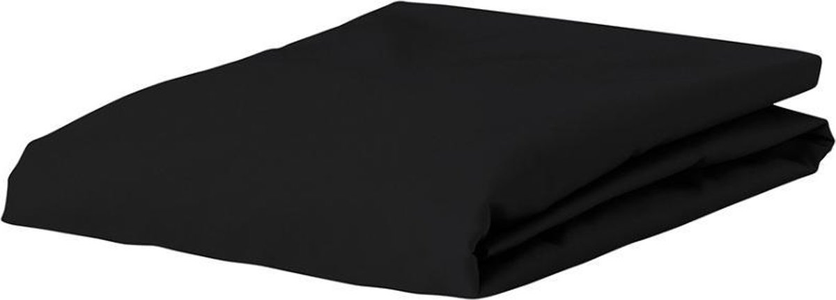 Essenza Satin Hoeslaken - 100% Katoen-satijn - 1-persoons (90x200 Cm) - Black - Zwart