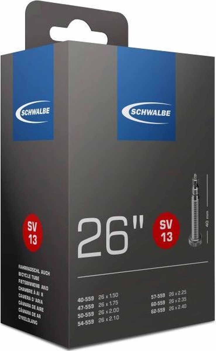 Schwalbe Binnenband Sv-13 26 X 1.75/2.125 (40/62-559) Fv 40 Mm - Zwart