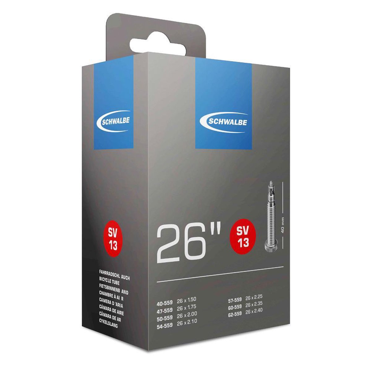 Schwalbe Binnenband Sv-13 26 X 1.75/2.125 (40/62-559) Fv 40 Mm - Zwart