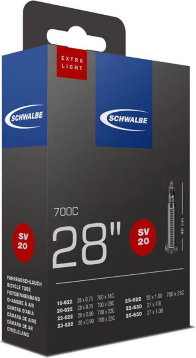 Schwalbe Binnenband 27/28 X 0.75/1.00 (18/25-622) Fv 40 Mm - Zwart