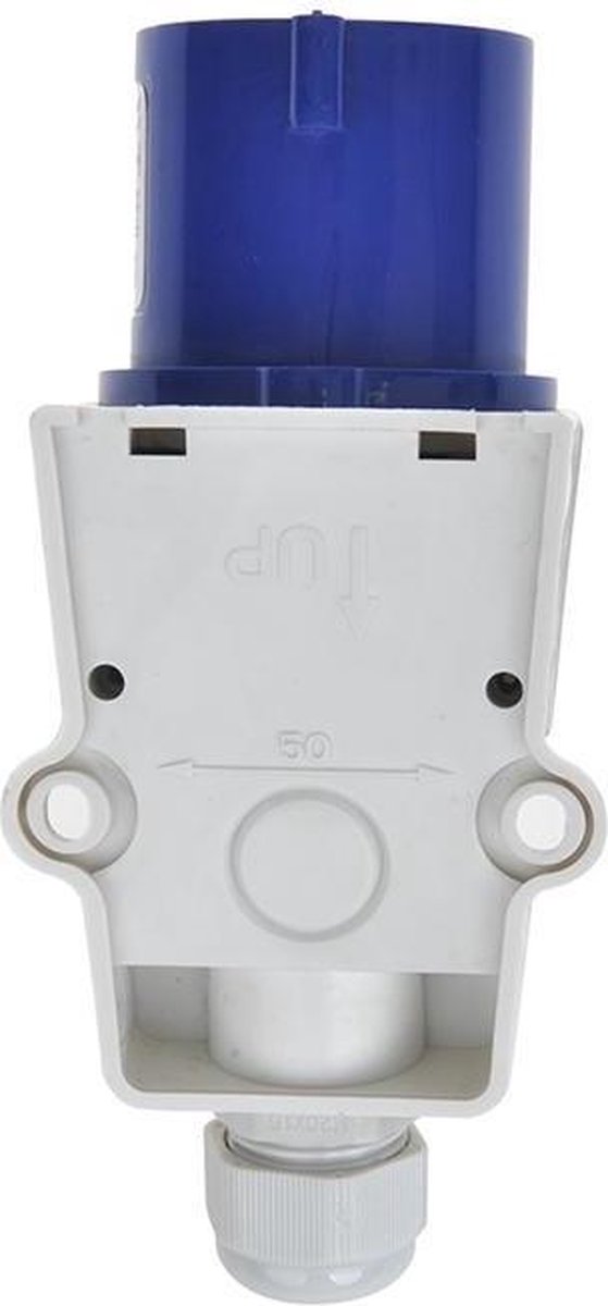 Universeel Proplus Stekker Cee Opbouw 16 Ampère 3-polig/wit - Blauw