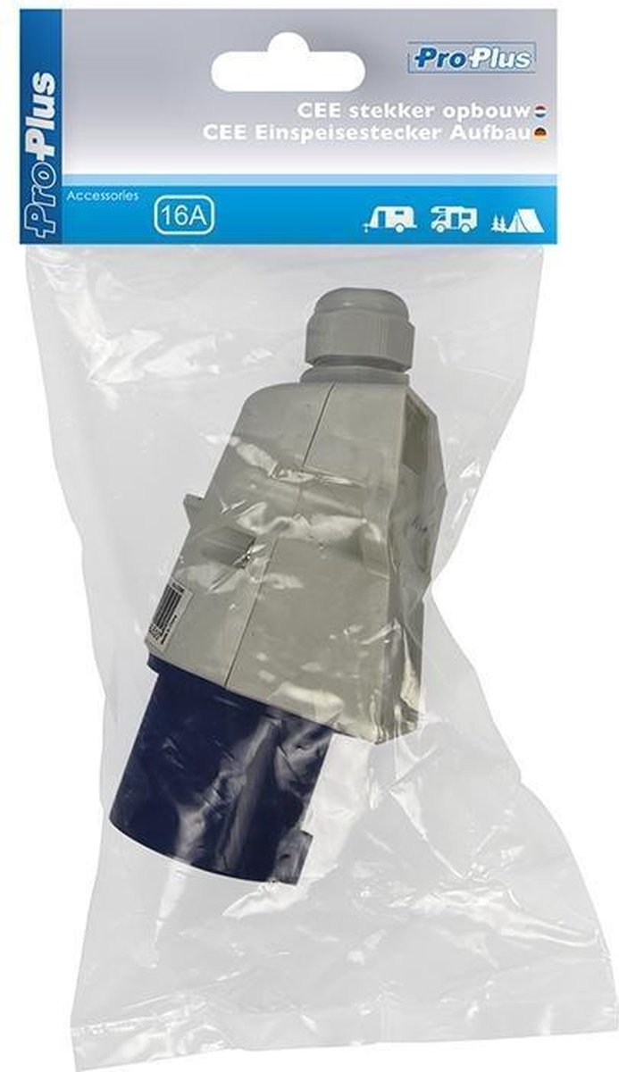 Universeel Proplus Stekker Cee Opbouw 16 Ampère 3-polig/wit - Blauw