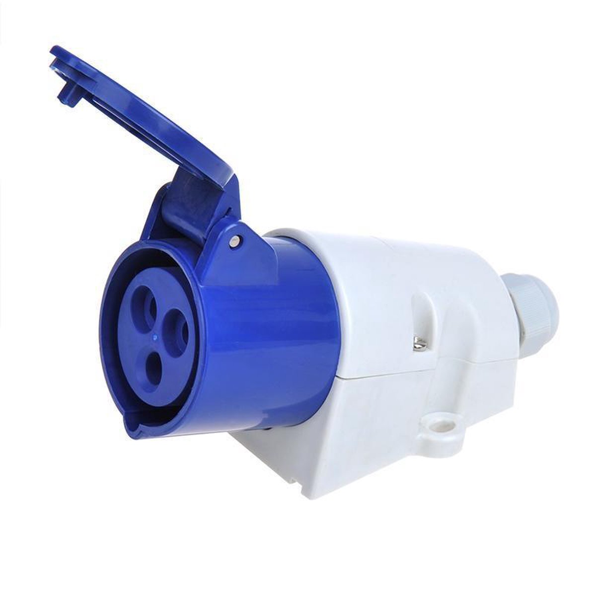 Universeel Proplus Wandcontactdoos Cee Opbouw 16 Ampère 3-polig/wit - Blauw