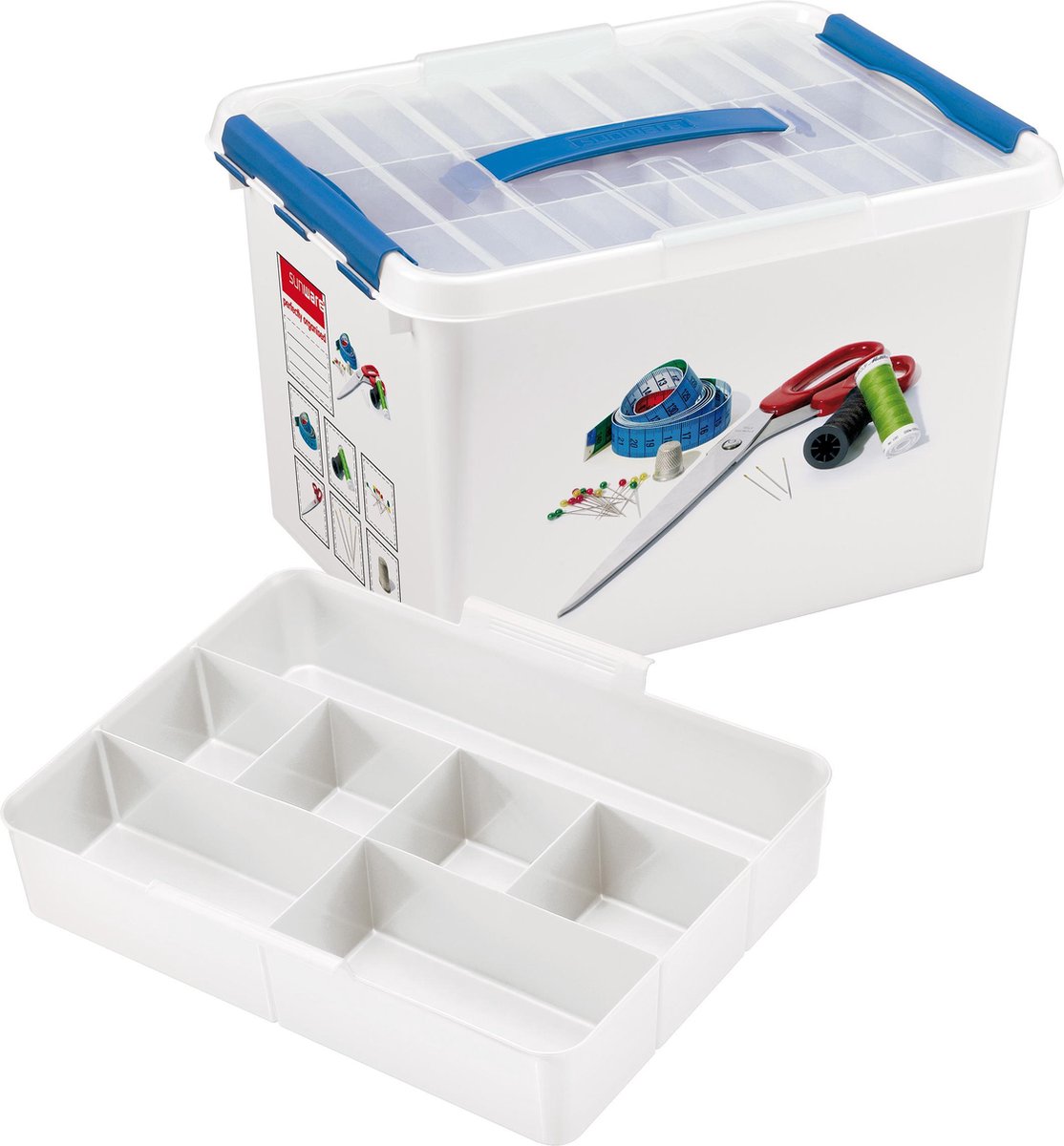 Sunware Q-line Naaibox - 22 Liter - - Wit