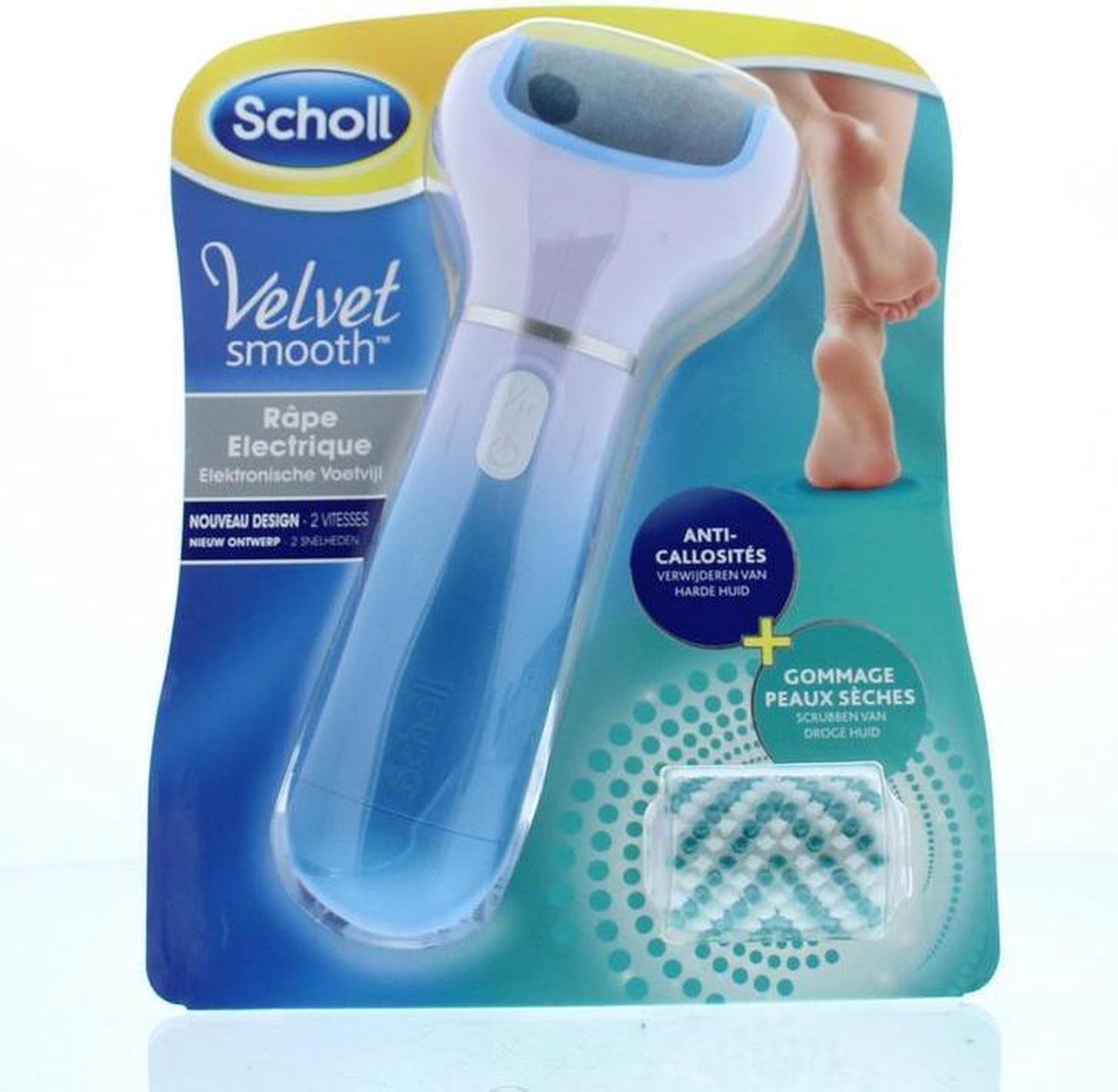 Scholl Velvet Smooth Elektronische Voetvijl - Blauw