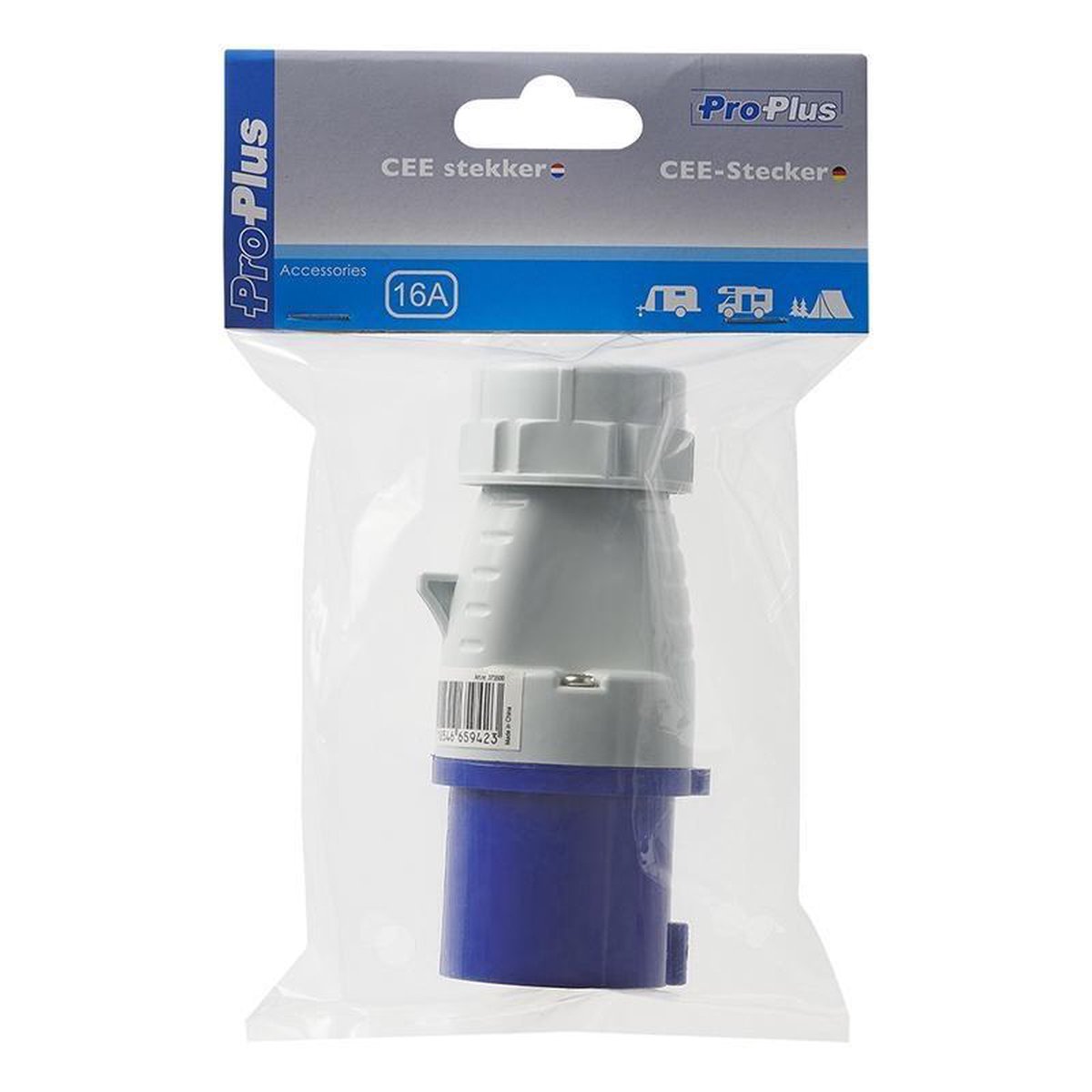 Universeel Proplus Stekker Cee 16 Ampère 3-polig/wit - Blauw