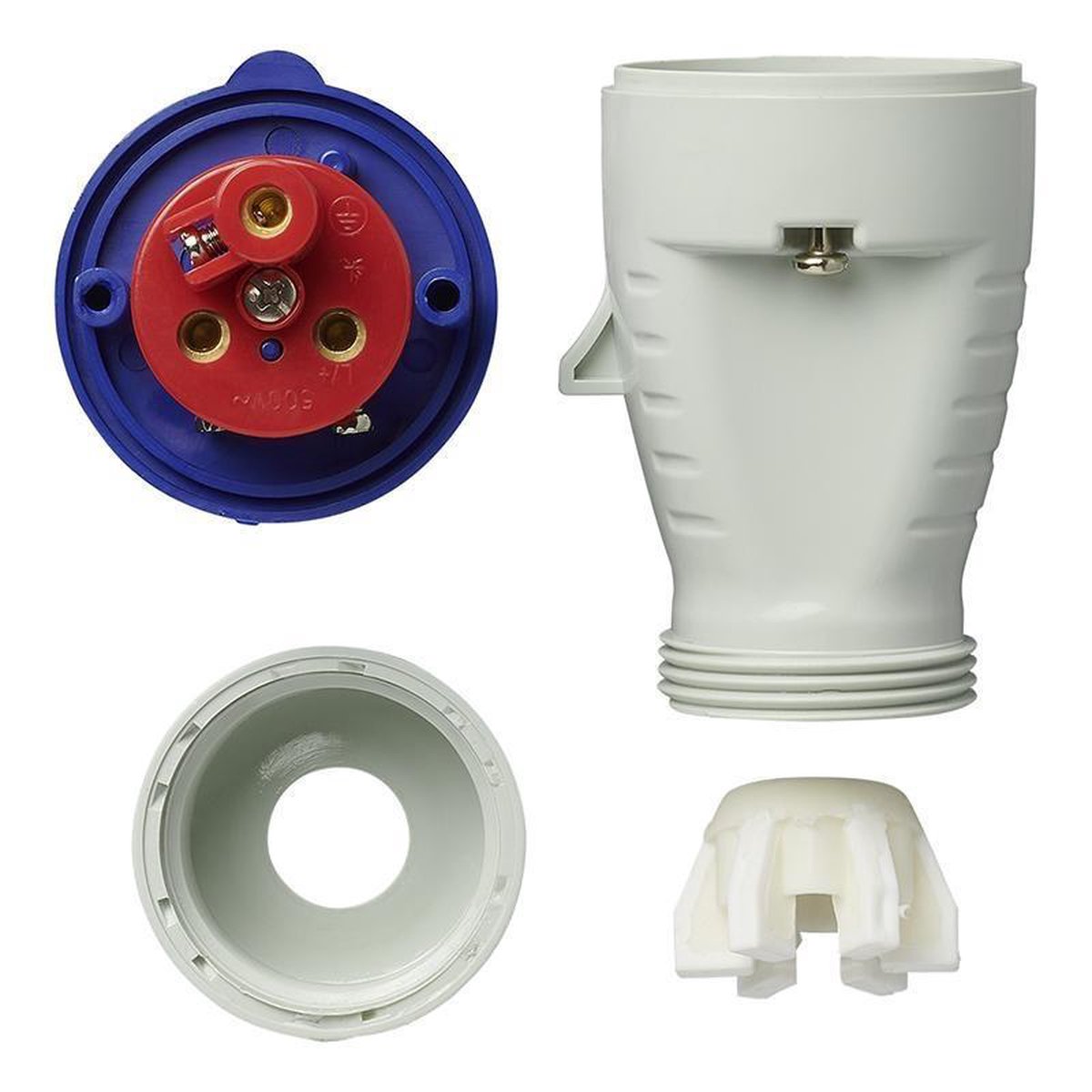 Universeel Proplus Stekker Cee 16 Ampère 3-polig/wit - Blauw