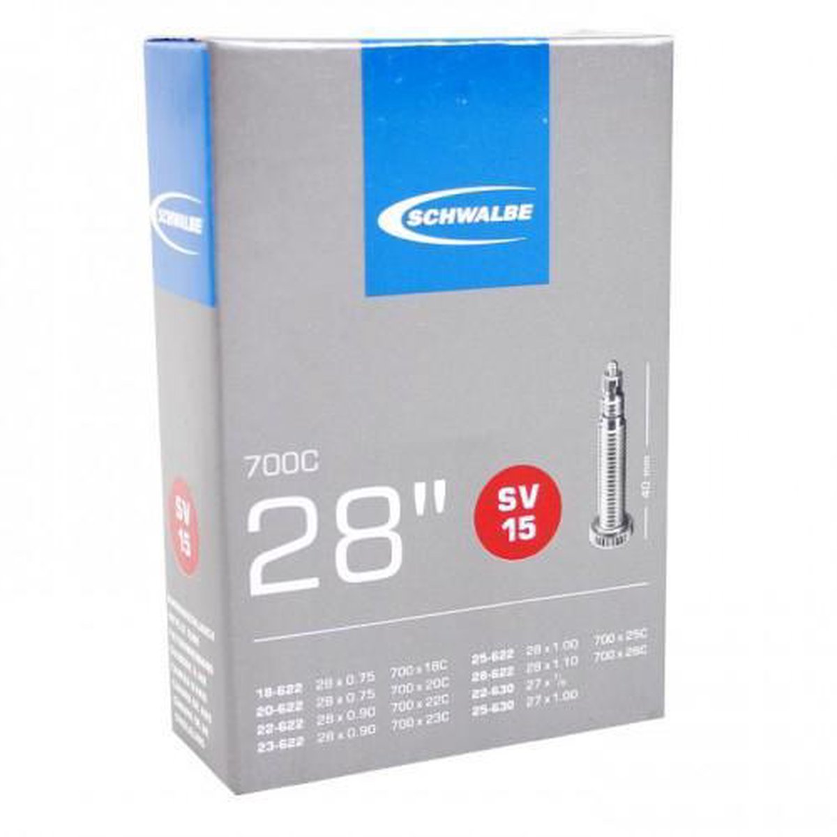 Schwalbe Binnenband 27/28 X 0.75/1.10 (18/28-622/630) Fv 40 Mm - Zwart