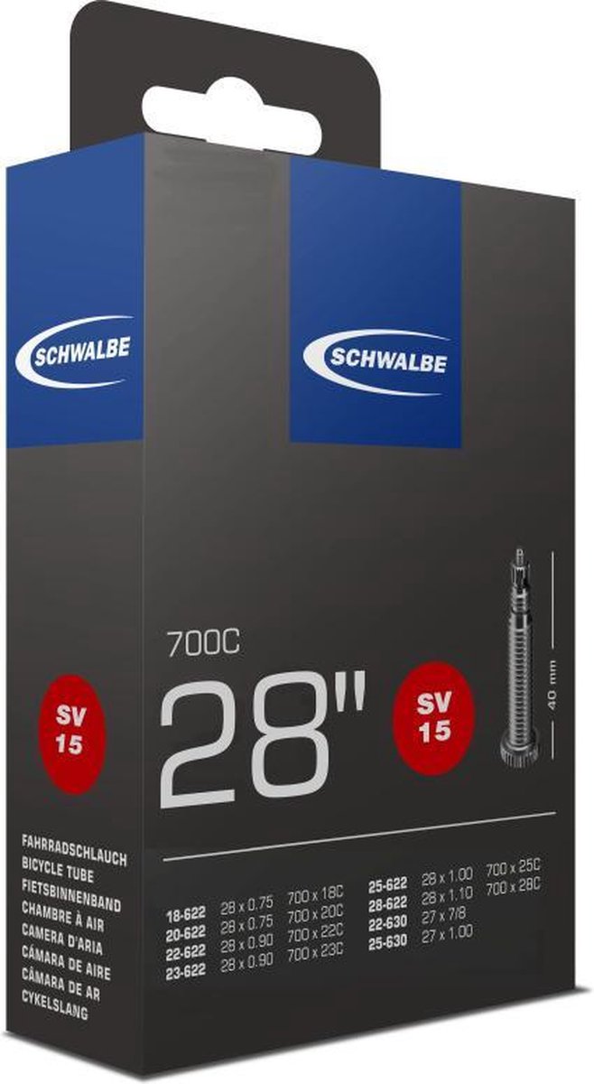 Schwalbe Binnenband 27/28 X 0.75/1.10 (18/28-622/630) Fv 40 Mm - Zwart