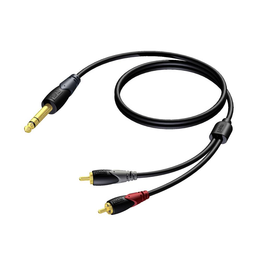 Procab CLA719 Classic 1x stereo jack - 2x RCA verloopkabel 1,5m