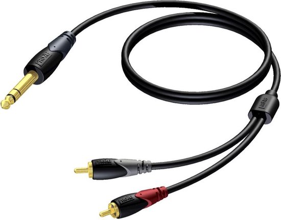 Procab CLA719 Classic 1x stereo jack - 2x RCA verloopkabel 3m