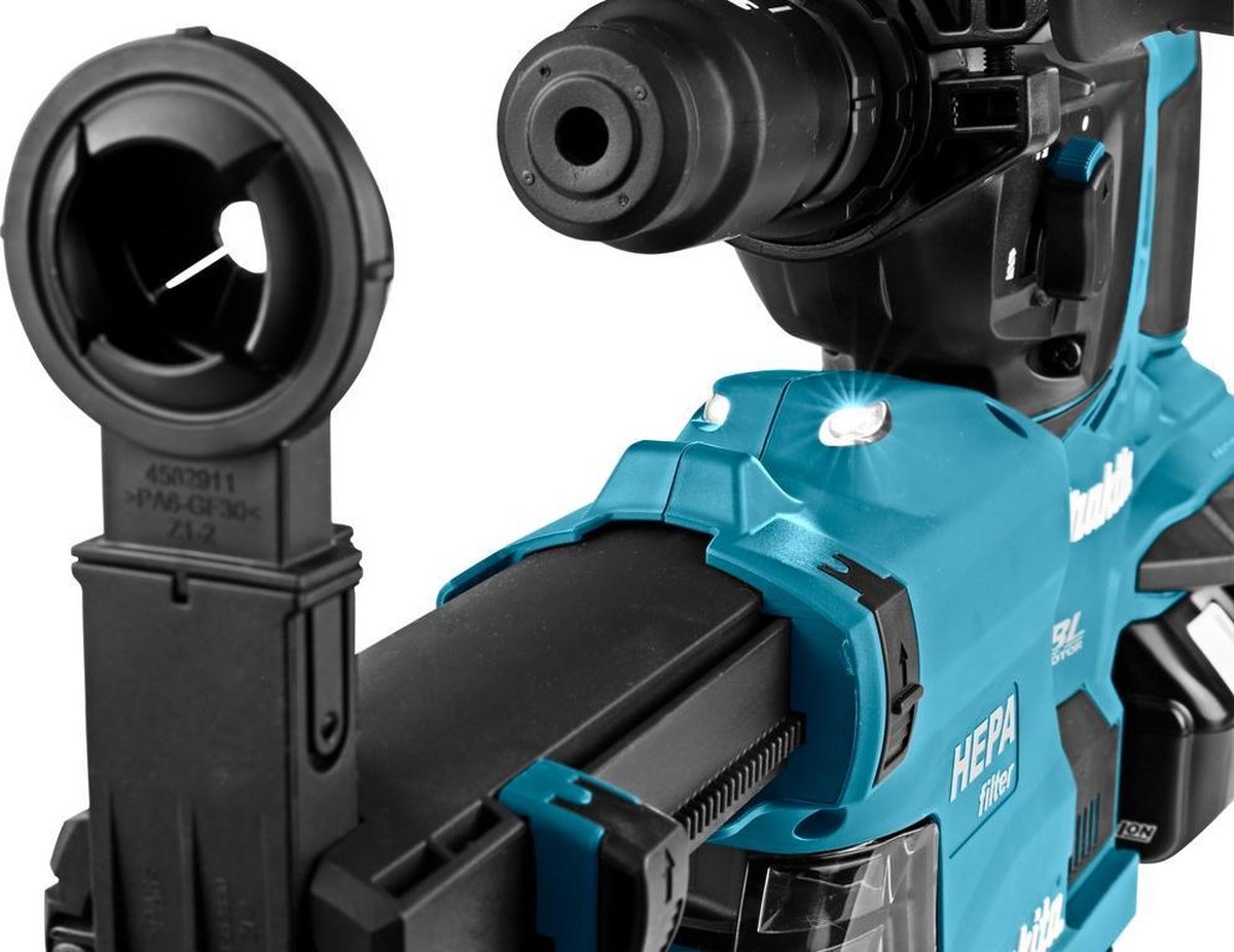 Makita DHR281ZWJ accu boorhamer met stofafzuiging | 2x18 V Li-ion 5.0Ah