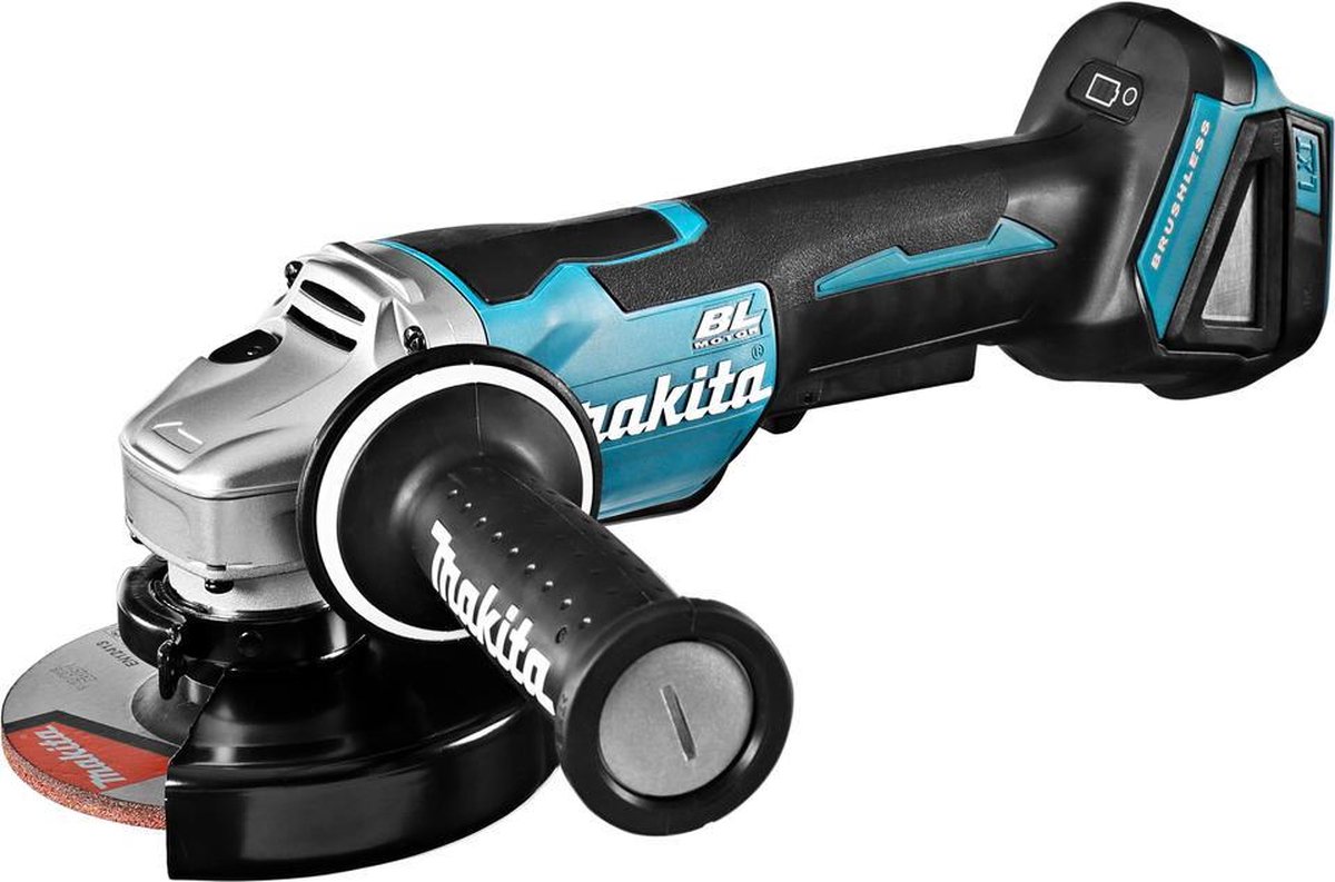 Makita DGA508ZJ 18v Haakse slijper 125mm, Mbox, met veiligheidsschakelaar | zonder accu&apos;s en lader