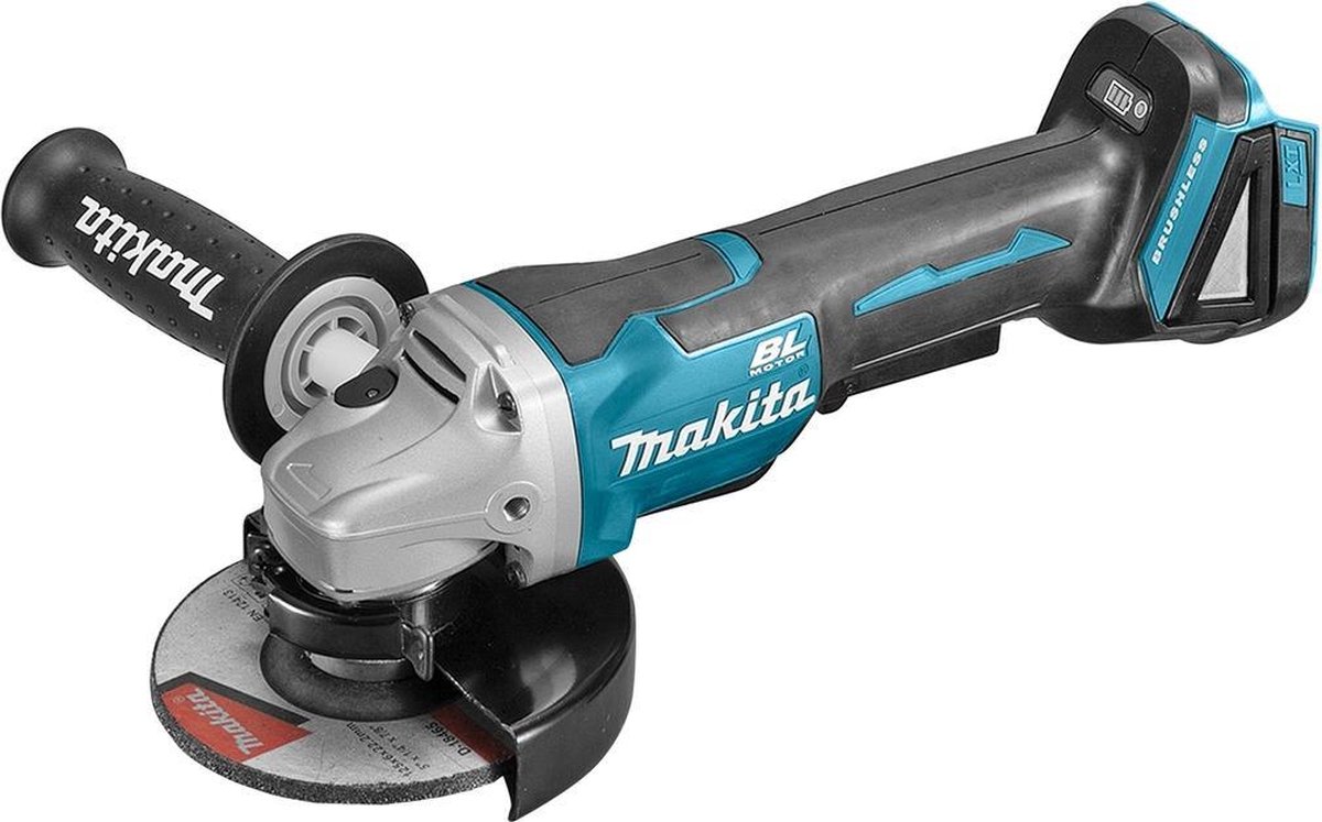 Makita DGA508ZJ 18v Haakse slijper 125mm, Mbox, met veiligheidsschakelaar | zonder accu's en lader