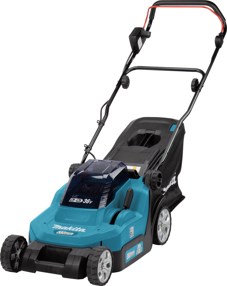 Makita DLM382CM2 2x18 V Grasmaaier 38 cm 4,0 Ah accu (2 st),duolader (DC18SH),in doos