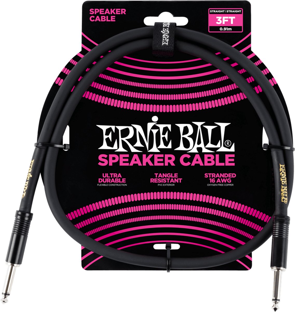 Ernie Ball 6071 Speaker Cable, 90 centimeter, zwart