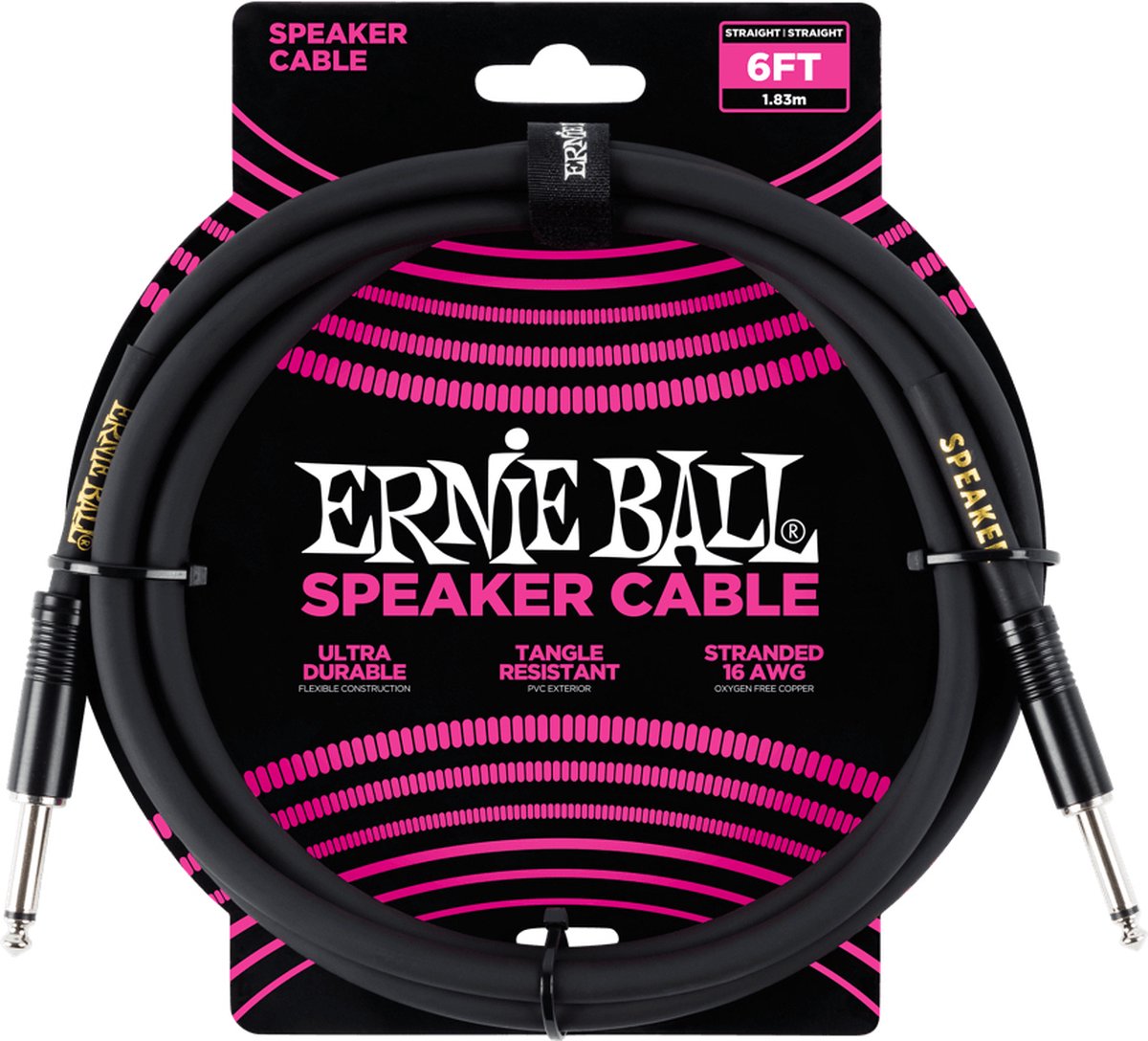 Ernie Ball 6072 Speaker Cable, 1.8 meter, zwart