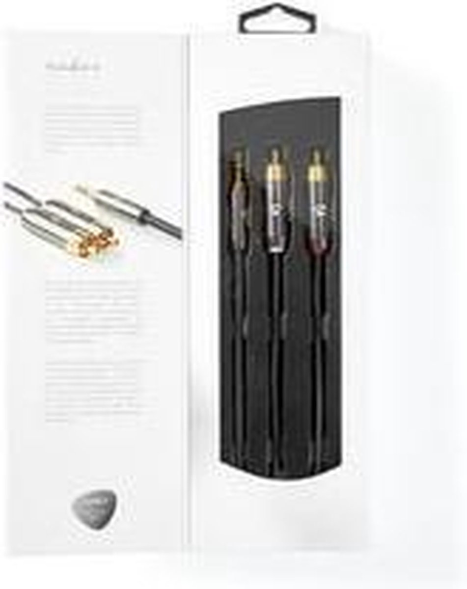 Nedis CATB22200GY50 stereo audiokabel 3.5mm male - 2x RCA male 5 meter