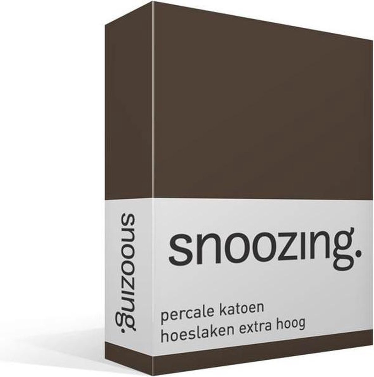 Snoozing - Hoeslaken - Percale Katoen - Extra Hoog - 180x210 - - Bruin