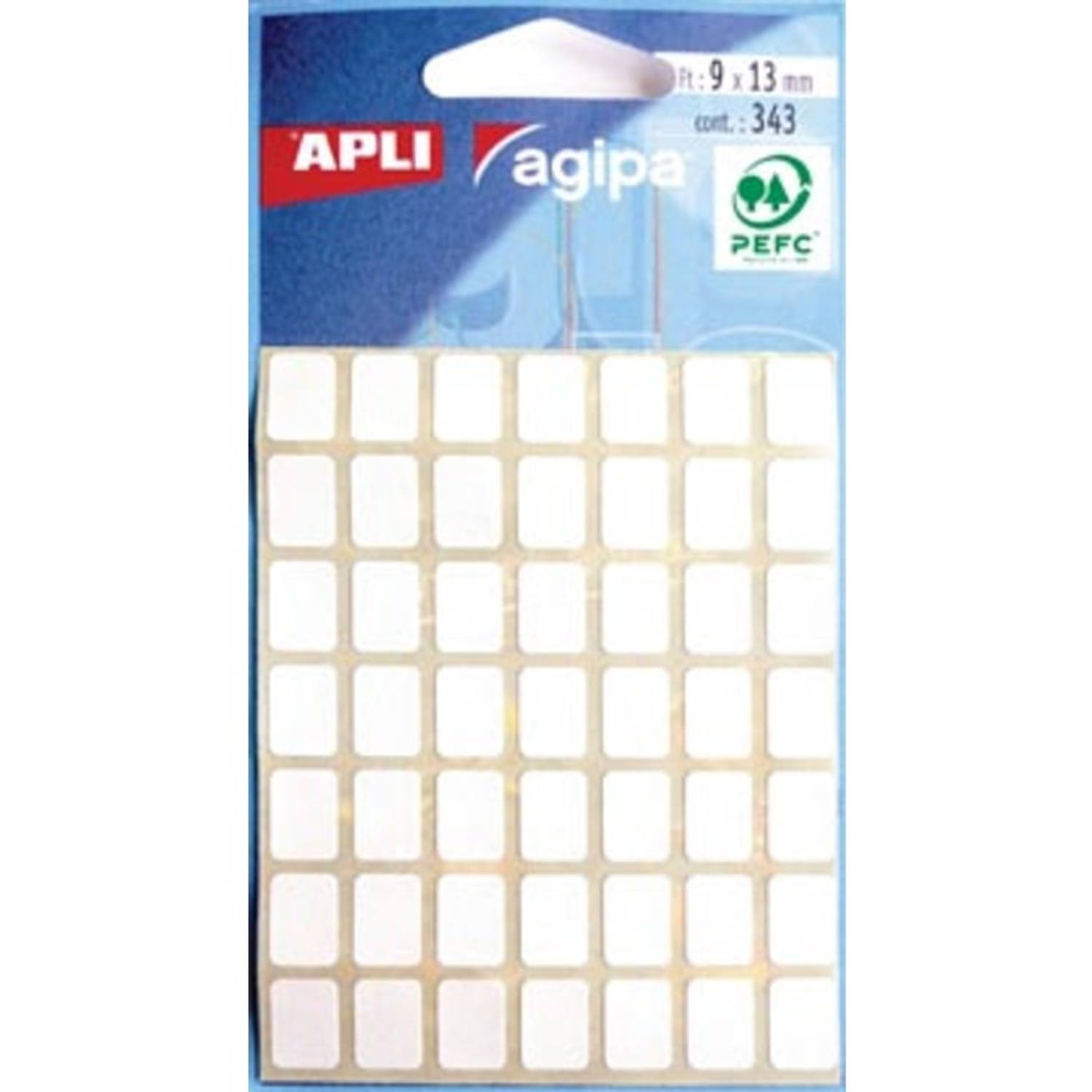 Agipate Etiketten In Etui Ft 9 X 13 Mm (B X H),343 Stuks, 49 Per Blad - Wit