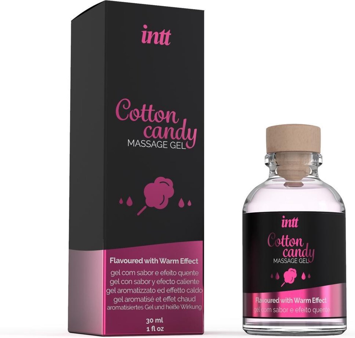 INTT Verwarmende Massage Gel Cotton Candy - 30 ml - Roze