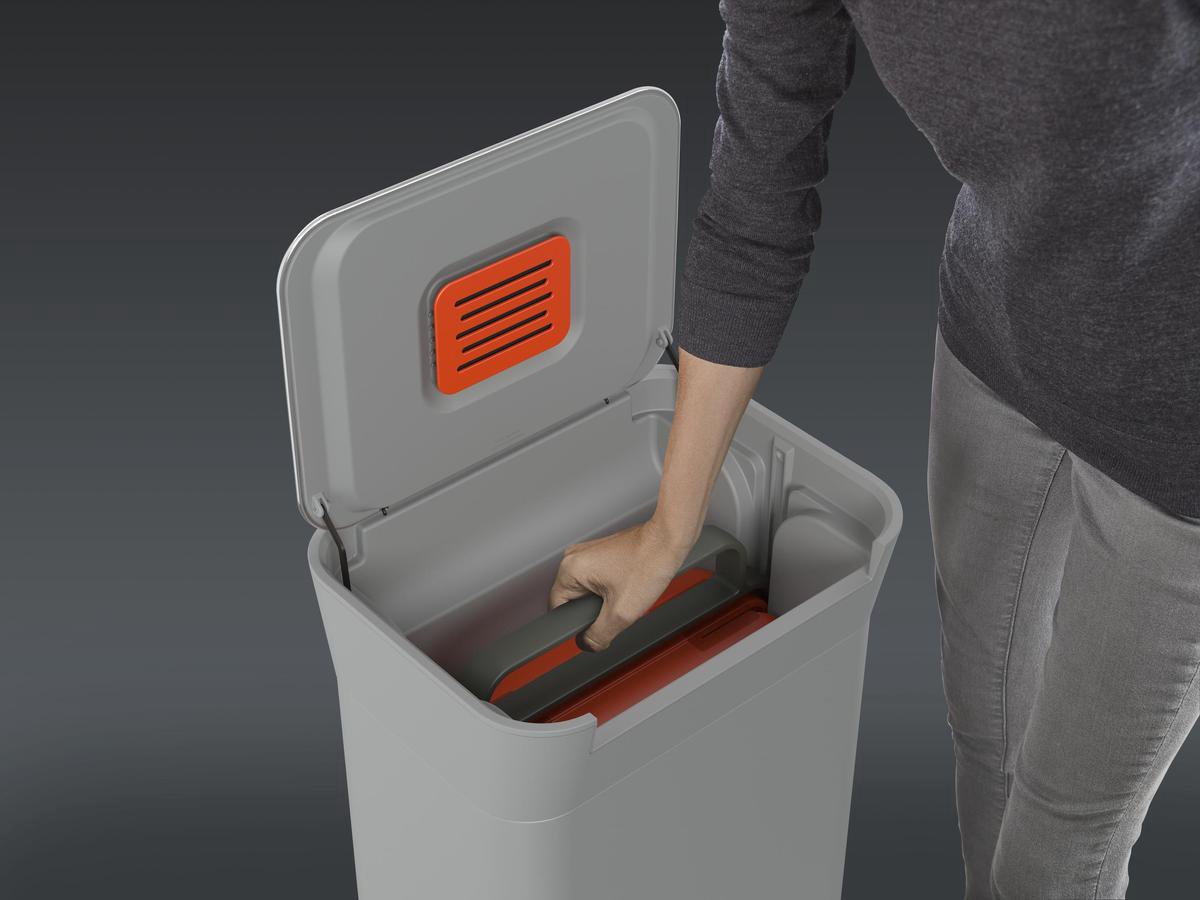 Joseph Joseph Intelligent Waste Titan Pebble Pedaalemmer - 30 Liter - Grijs