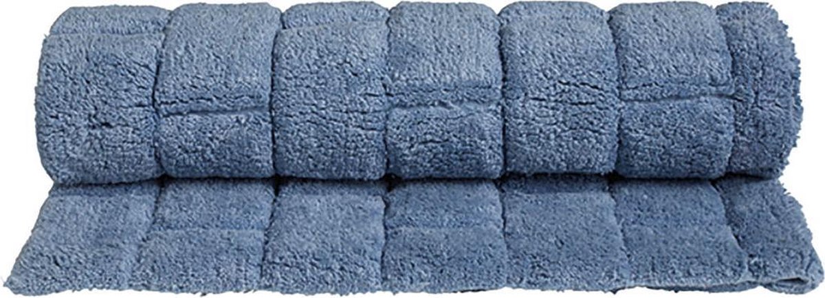 Seahorse Metro Badmat - 60 X 90 Cm - Denim - Blauw