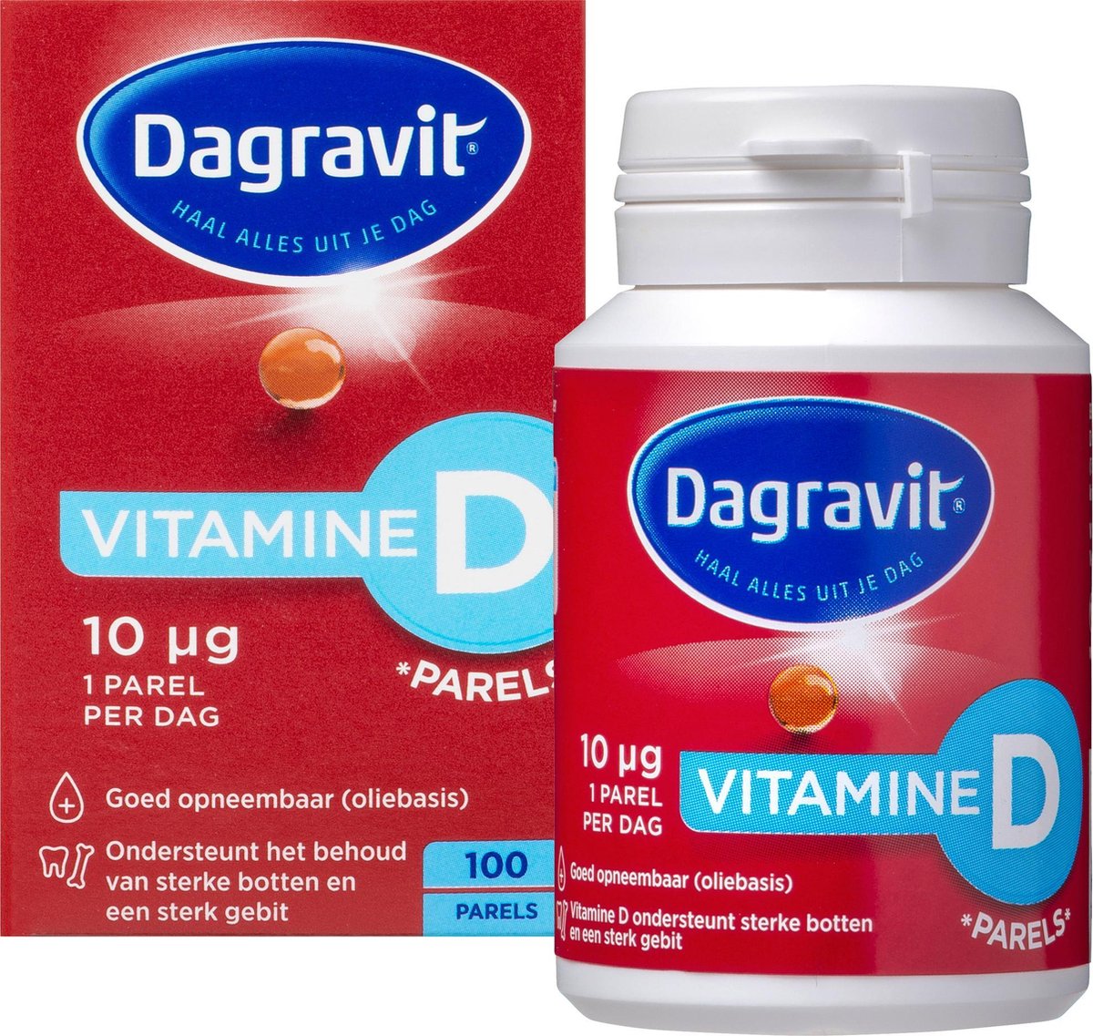 Dagravit Vitamine D pearls 400IU 100 stuks