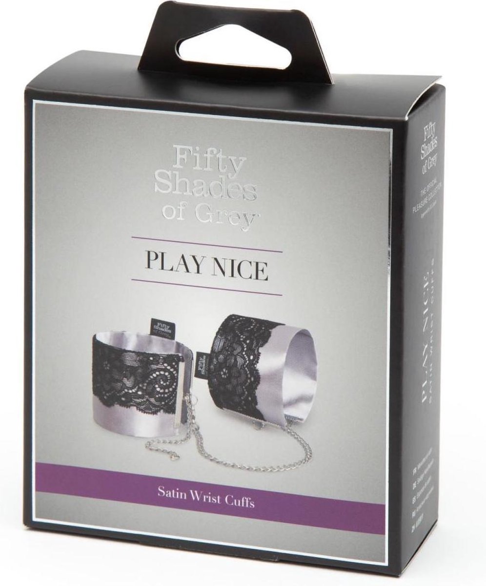 FIFTY SHADES - Satijnen Boeien Met Kant - Silver