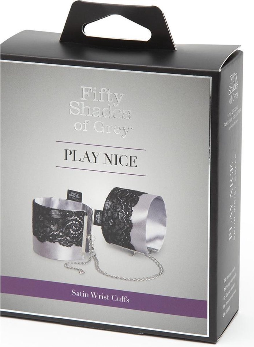 FIFTY SHADES - Satijnen Boeien Met Kant - Silver