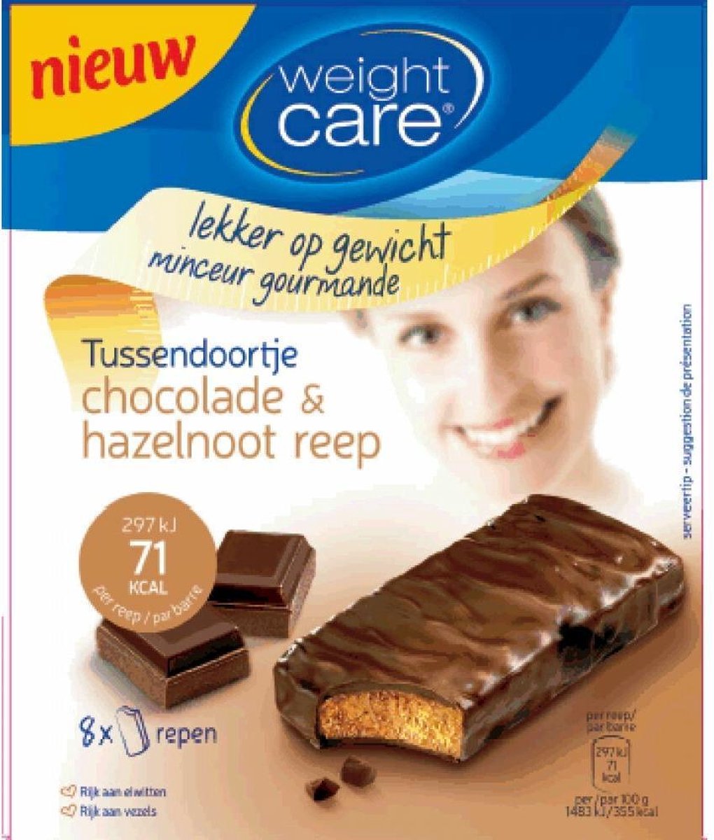 Weight Care Tussendoortje chocola & hazelnoot 8 stuks