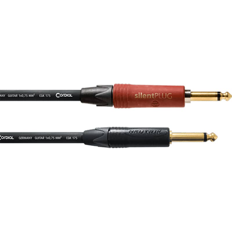 Cordial CSI6PP-SILENT ENCORE 6.3 TS jack silent - 6.3 TS jack recht instrumentkabel 6m