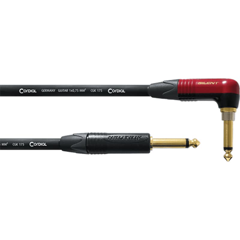Cordial CSI3RP-SILENT ENCORE 6.3 TS jack silent haaks - 6.3 TS jack recht kabel 3m