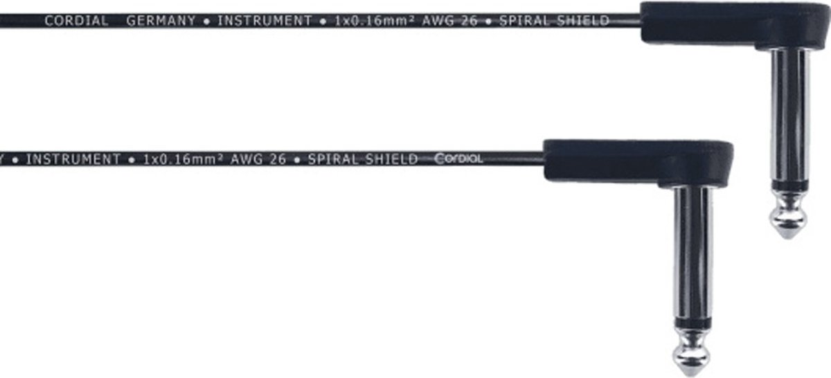 Cordial EI0.05RR Elements patch kabel plat 2x haakse 6.3mm TS jack - 5 cm