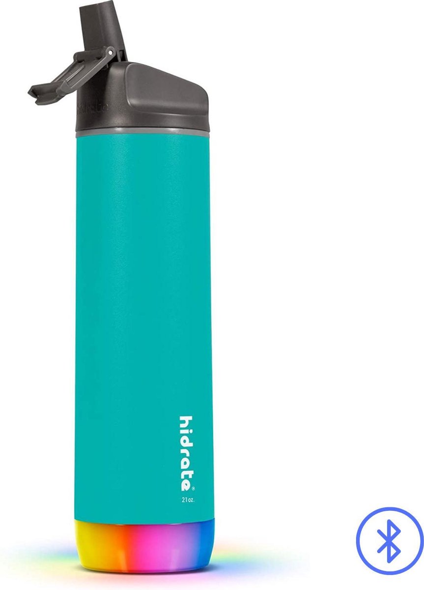 Hidrate Spark Steel Smart Waterfles - 620 Ml - Straw - Sea Glass - Turquoise