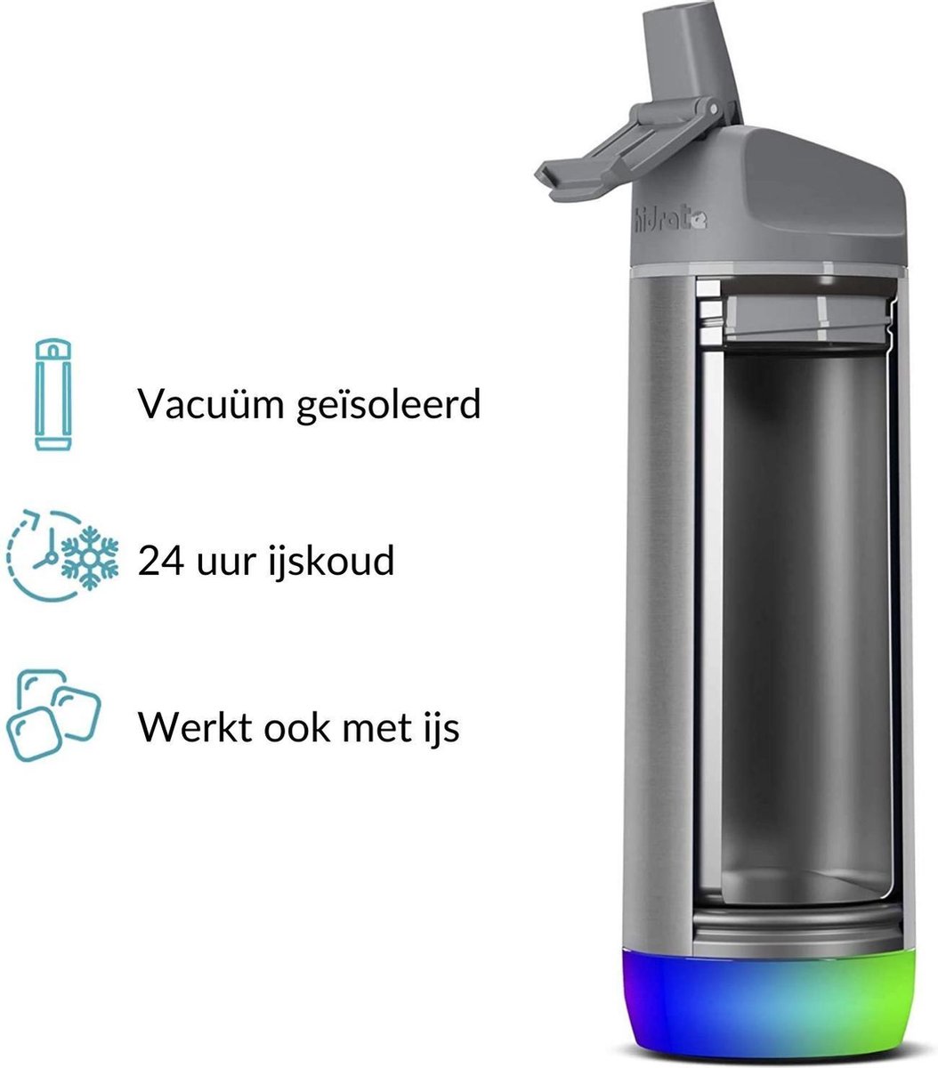 Hidrate Spark HidrateSpark PRO 0.62 liter Straw Brushed Stainless Steel - Silver
