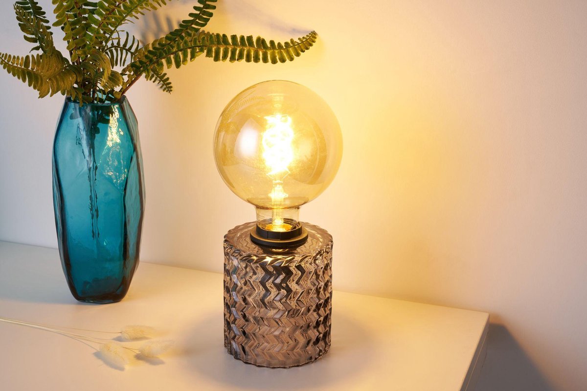 Pauleen Crystal Smoke Tafellamp - E27 - Rookglas - Grijs