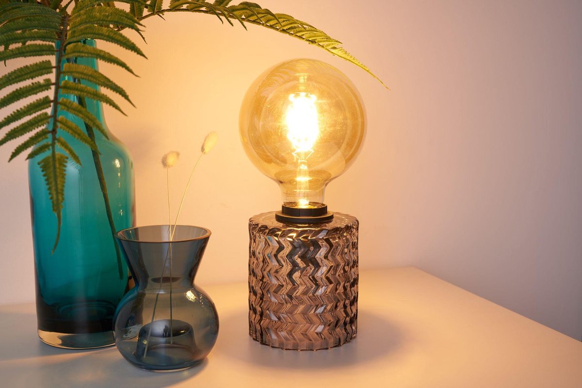 Pauleen Crystal Smoke Tafellamp - E27 - Rookglas - Grijs